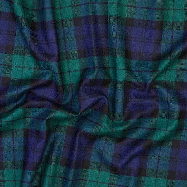 Vlněná látka metráž š. 150 cm - Black Watch Tartan - John Hanly