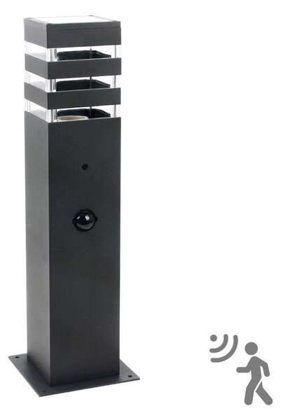 Venkovní lampa se senzorem TEKSAS 1xE27/12W/230V IP44 44 cm antracit