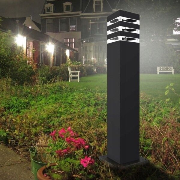 Venkovní lampa se senzorem TEKSAS 1xE27/12W/230V IP44 44 cm antracit