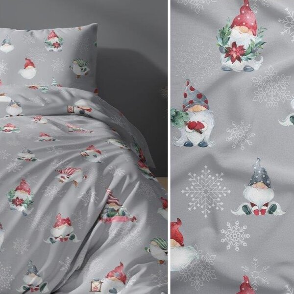Povlečení hladká bavlna LUX VÁNOČNÍ SKŘÍTCI - 140/200 + 70/90 cm