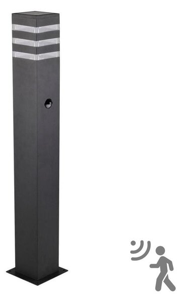 Venkovní lampa se senzorem TEKSAS 1xE27/12W/230V IP44 74 cm antracit