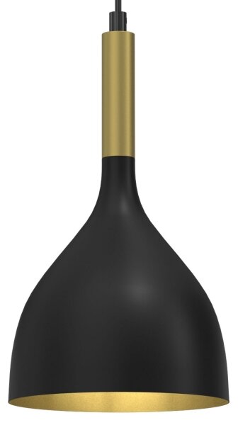 Lustr na lanku NOAK 1xE27/15W/230V černá/zlatá