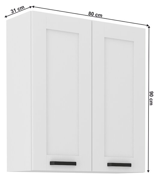 KONDELA Horní skříňka, bílá, LULA 80 G-90 2 F
