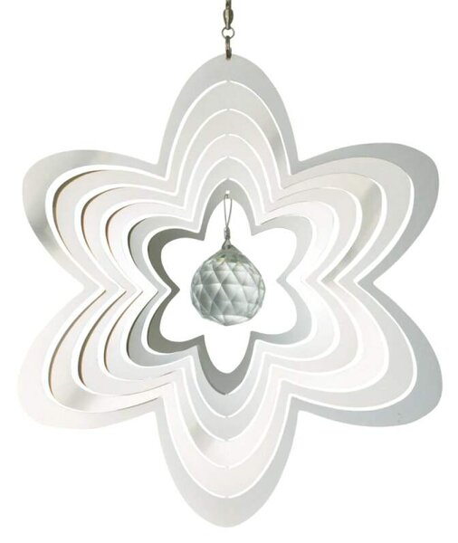 Zahradní větrná dekorace Mirror crystal flower 20 cm