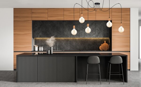 Lustr na lanku MIROS 5xE27/60W/230V pavouk černá/měděná