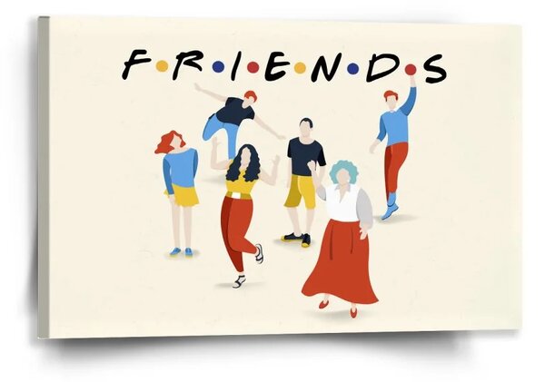 Sablio Obraz Seriál přátelé FRIENDS Postavy - 60x40 cm