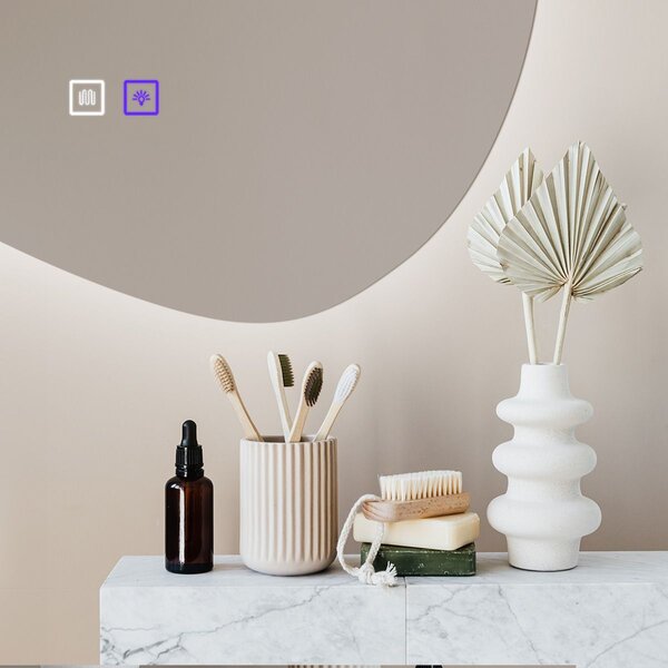 Tutumi Zrcadlo 80x60 cm s vyhříváním a regulovatelným LED osvětlením HOM-05504