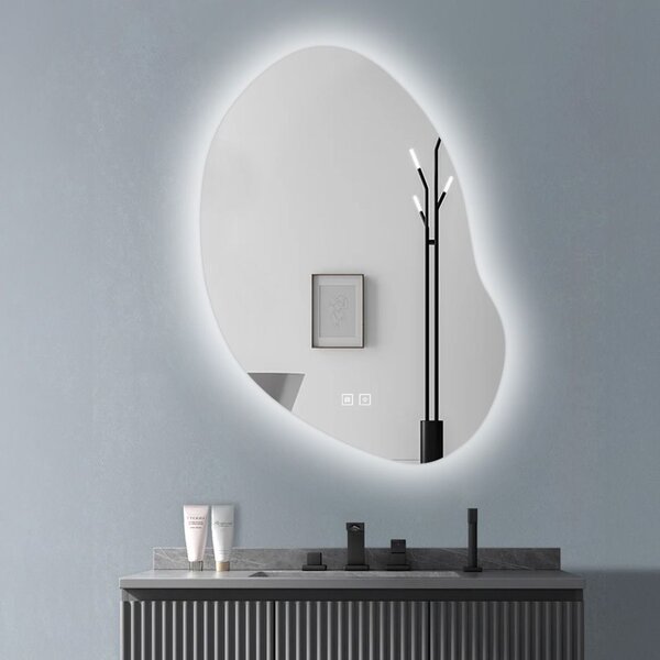 Tutumi Zrcadlo 80x60 cm s vyhříváním a regulovatelným LED osvětlením HOM-05504
