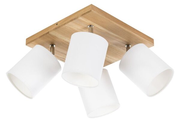 Spot-Light DO56844474 - Stropní bodové svítidlo APRILLIA 4xE27/25W/230V dub/bílá