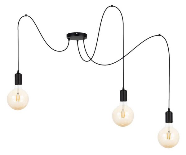 Lustr na lanku MIROS 3xE27/60W/230V pavouk černá