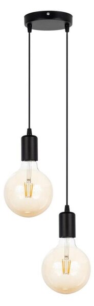 Lustr na lanku MIROS 2xE27/60W/230V kulatý černá