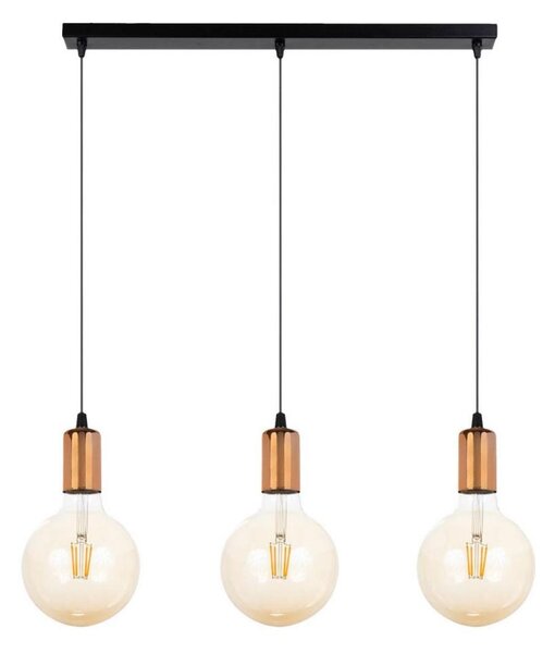 Lustr na lanku MIROS 3xE27/60W/230V černá/měděná