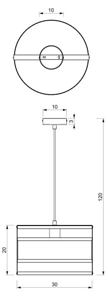 Lustr na lanku RIM 1xE27/60W/230V černá/zlatá