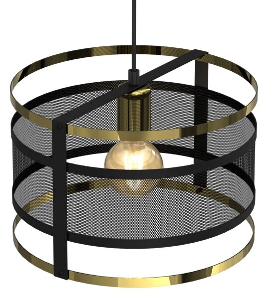 Lustr na lanku RIM 1xE27/60W/230V černá/zlatá