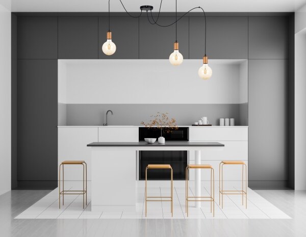 Lustr na lanku MIROS 3xE27/60W/230V pavouk černá/měděná