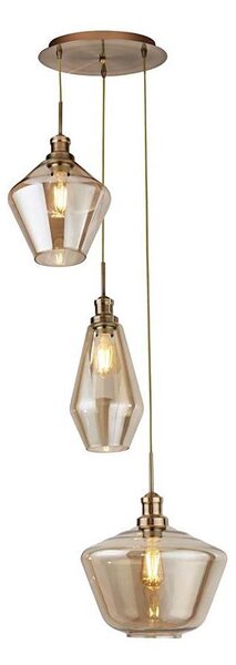 Searchlight 5423-3AB - Lustr na lanku MIA 3xE27/60W/230V mosaz
