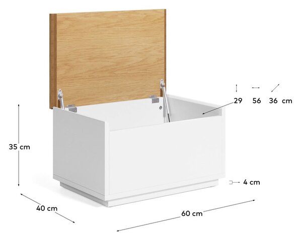 Truhla v dekoru dubu v přírodní barvě 60x35 cm Abilen – Kave Home