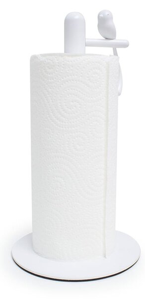 Bílý držák na kuchyňské utěrky ø 16 cm Birdie – Balvi