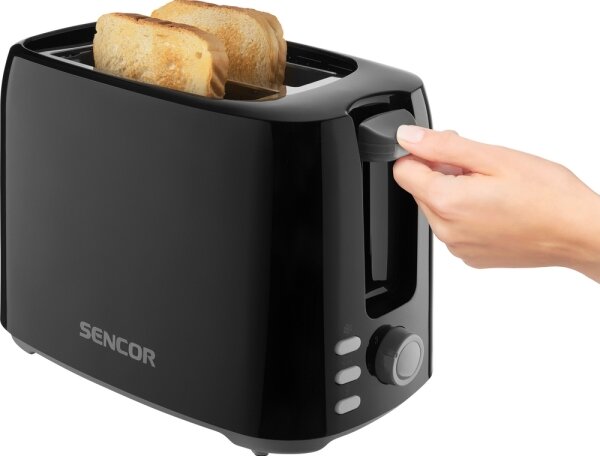 Sencor - Topinkovač s dvěma otvory 750W/230V černá