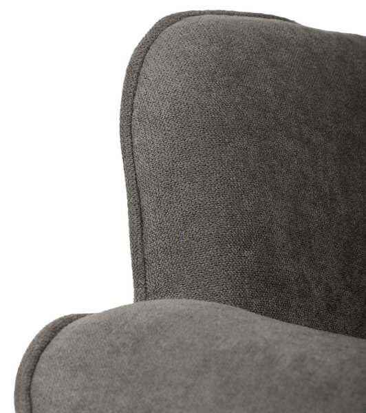 Houpací křeslo FABIAN III — látka, šedo-hnědá