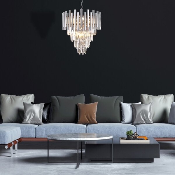 Křišťálový lustr na řetězu MADISON 9xE14/40W/230V chrom