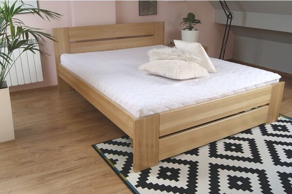 Via-nábytek Postel EMA masiv buk Povrchová úprava postele: Buk (lakovaný), Rozmiry: 160 x 200