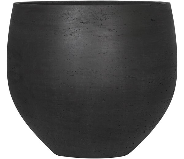 Pottery Pots Venkovní květináč kulatý Orb M, Black Washed (barva tmavě šedá), kolekce Rough, materiál Fiberclay, průměr 48 cm x v 43 cm, objem cca 61 l