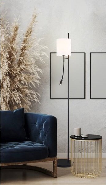 LED Stojací lampa TOKYO 1xE27/40W/230V + LED/3W černá/bílá