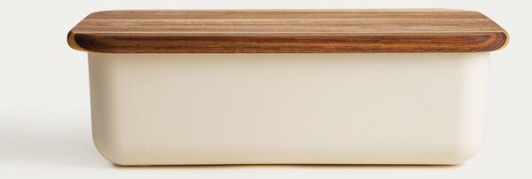 Chlebník Noris Beige s víkem/prkénkem 40 cm Homla