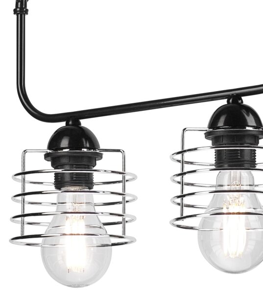 Lustr na řetězu MORGAN 2xE27/60W/230V černá/chrom