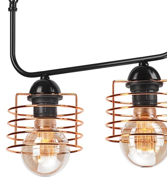 Lustr na řetězu MORGAN 2xE27/60W/230V černá/měděná