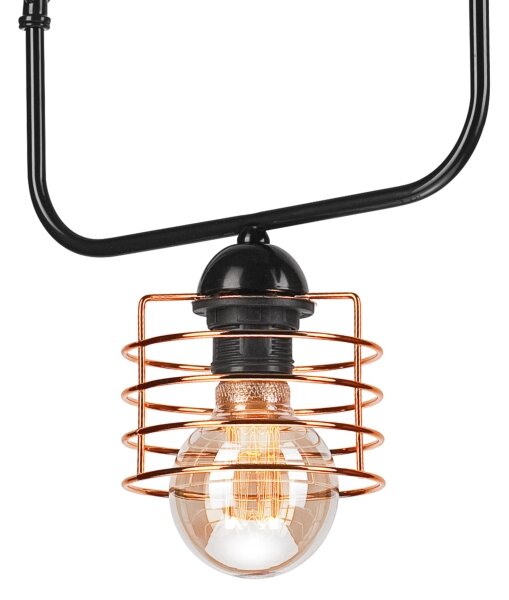 Lustr na řetězu MORGAN 1xE27/60W/230V černá/měděná