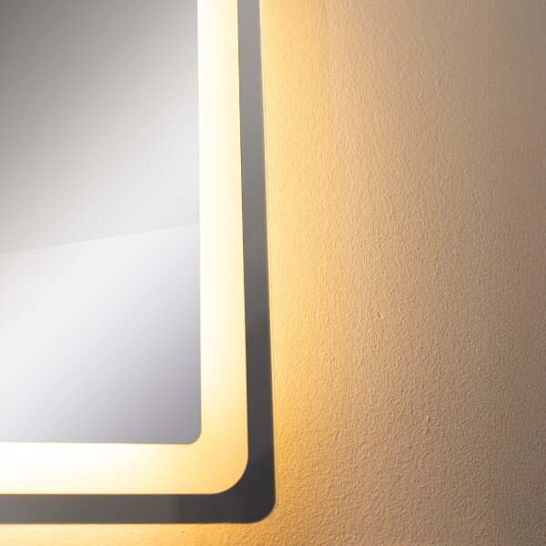 LED koupelnové hranaté zrcadlo s osvětlením 50x70 cm 736lm 3000+4000+6000K IP44, průhledné - Zuma Line LUSTRO D3003