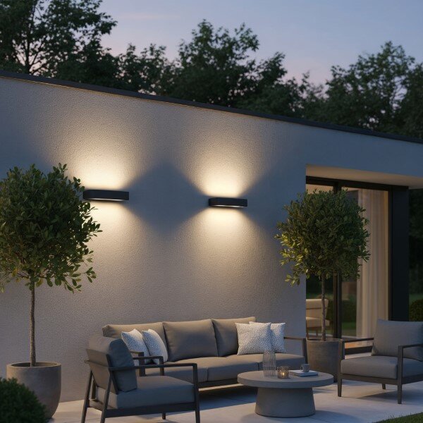 Exteriérové ​​nástěnné svítidlo Ideal lux 092355 ANDROMEDA AP2 antracit 2xE27 60W IP54