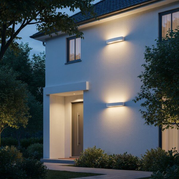 Exteriérové ​​nástěnné svítidlo Ideal lux 100364 ANDROMEDA AP2 BIANCO 2xE27 60W IP54