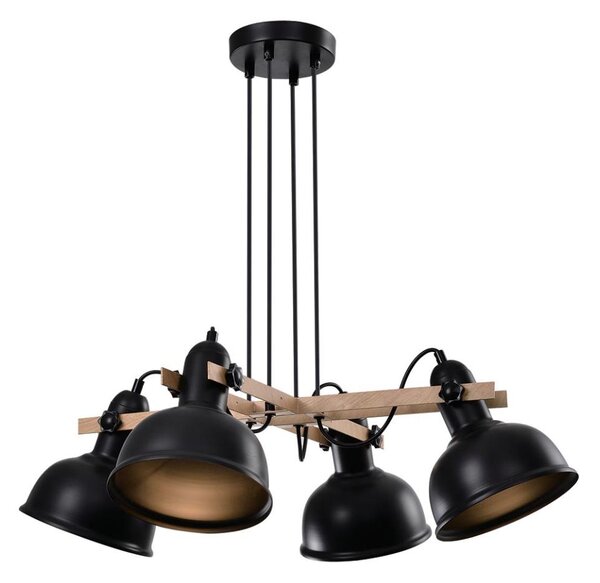 Lustr na lanku RENO 4xE27/40W/230V černá/hnědá