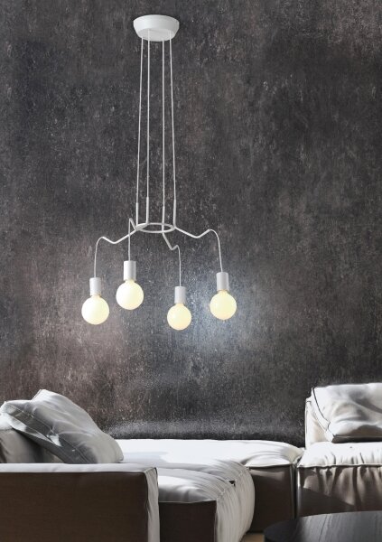 Lustr na lanku BASSO 4xE27/40W/230V bílá