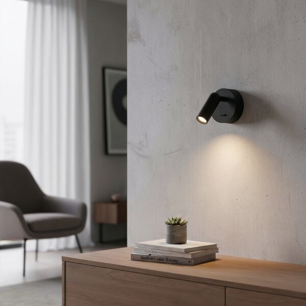 Ideal Lux 260617 BEAN nástěnné bodové svítidlo LED 3,5W/220lm 3000K černá