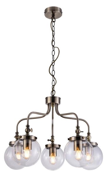 Lustr na řetězu BALLET 5xE27/40W/230V matný chrom