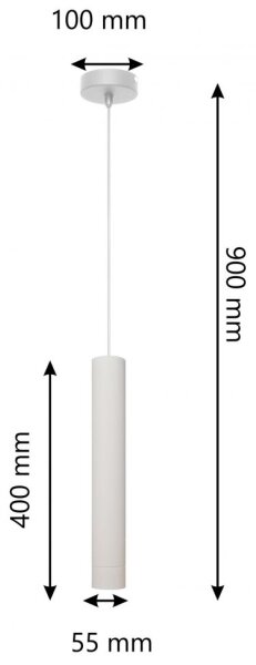 LED Lustr na lanku TUBA 1xGU10/4,8W/230V šedá/matný chrom