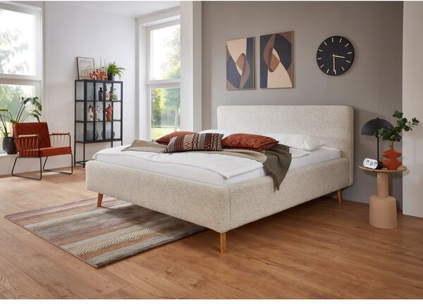 Béžová čalouněná dvoulůžková postel bez roštu 180x200 cm Mattis – Meise Möbel