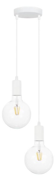 Lustr na lanku MIROS 2xE27/60W/230V kulatý bílá