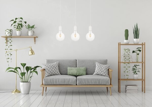 Lustr na lanku MIROS 3xE27/60W/230V bílá