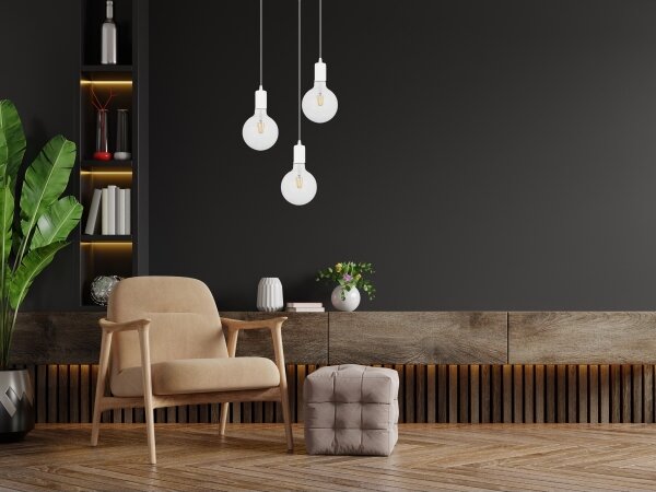Lustr na lanku MIROS 3xE27/60W/230V kulatý bílý