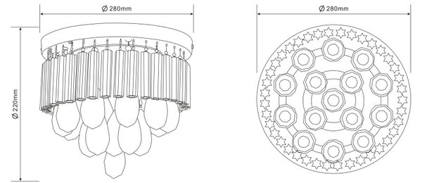 Globo 68598A LED přisazené stropní svítidlo Manilo 1x12W | 960lm | 4000K - chrom. průhledná
