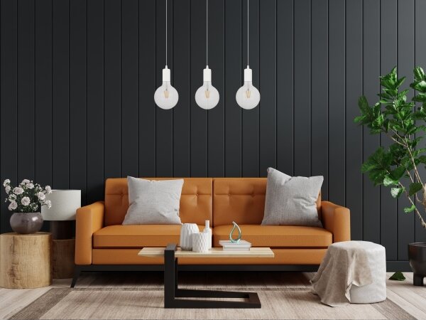 Lustr na lanku MIROS 3xE27/60W/230V bílá