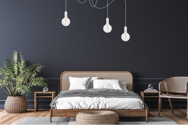 Lustr na lanku MIROS 3xE27/60W/230V pavouk bílá