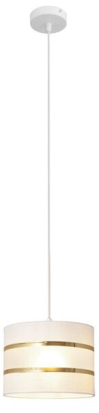 Lustr na lanku HELEN 1xE27/15W/230V pr. 20 cm bílá/zlatá