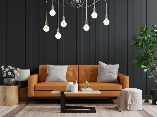 Lustr na lanku MIROS 7xE27/60W/230V pavouk bílá/zlatá