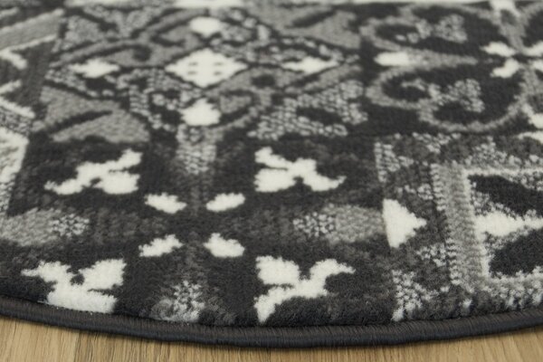 Balta Kulatý koberec Luna 503754/89922 šedý patchwork Rozměr: průměr 80 cm